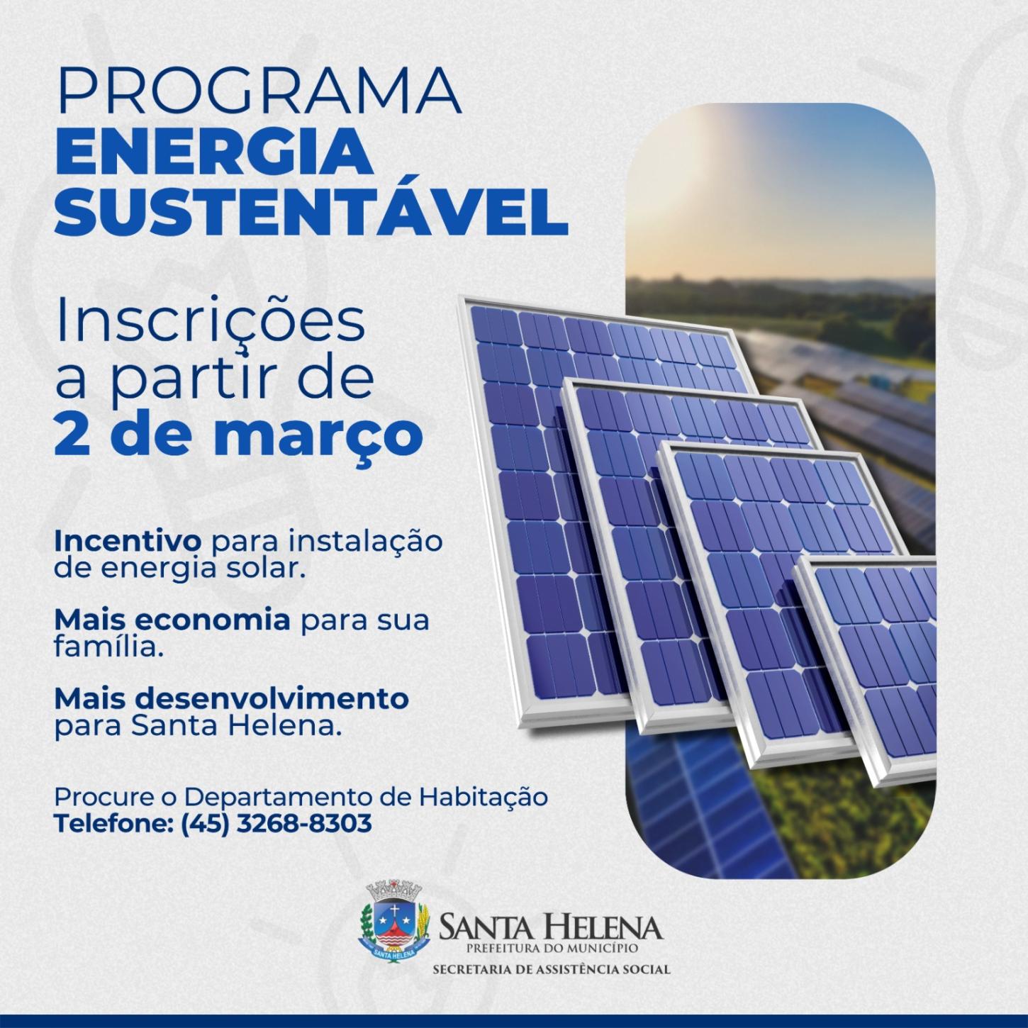 Santa Helena lança novo edital do Programa Energia Sustentável