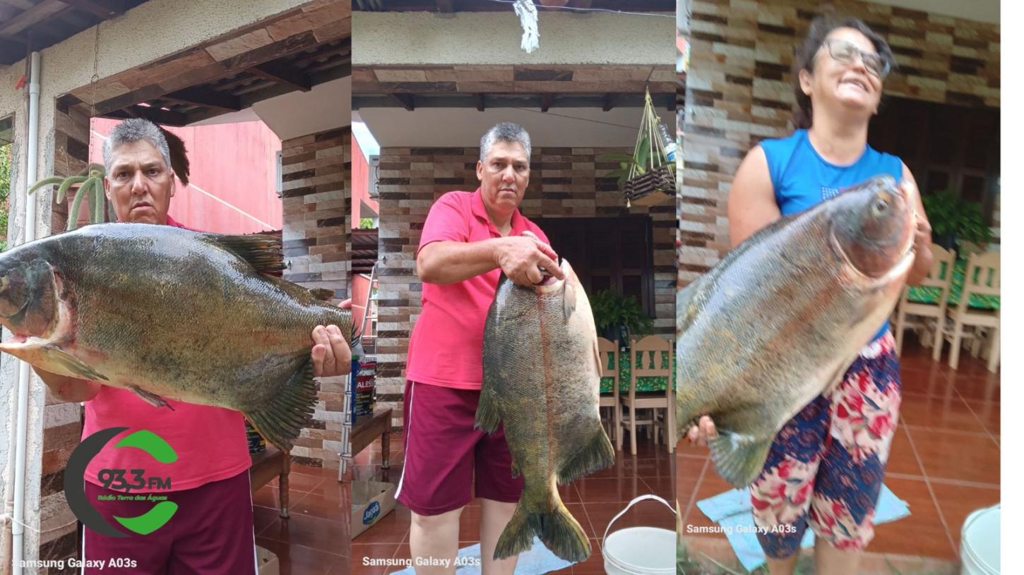 Casal de pescadores de Santa Helena captura tambaqui de 11 quilos no Lago de Itaipu