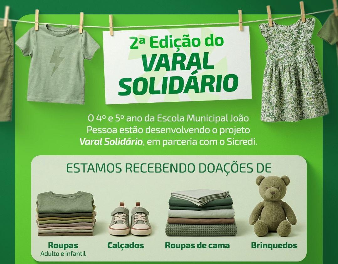 Sicredi Vanguarda de São Roque e Escola João Pessoa promovem o 2º Varal Solidário
