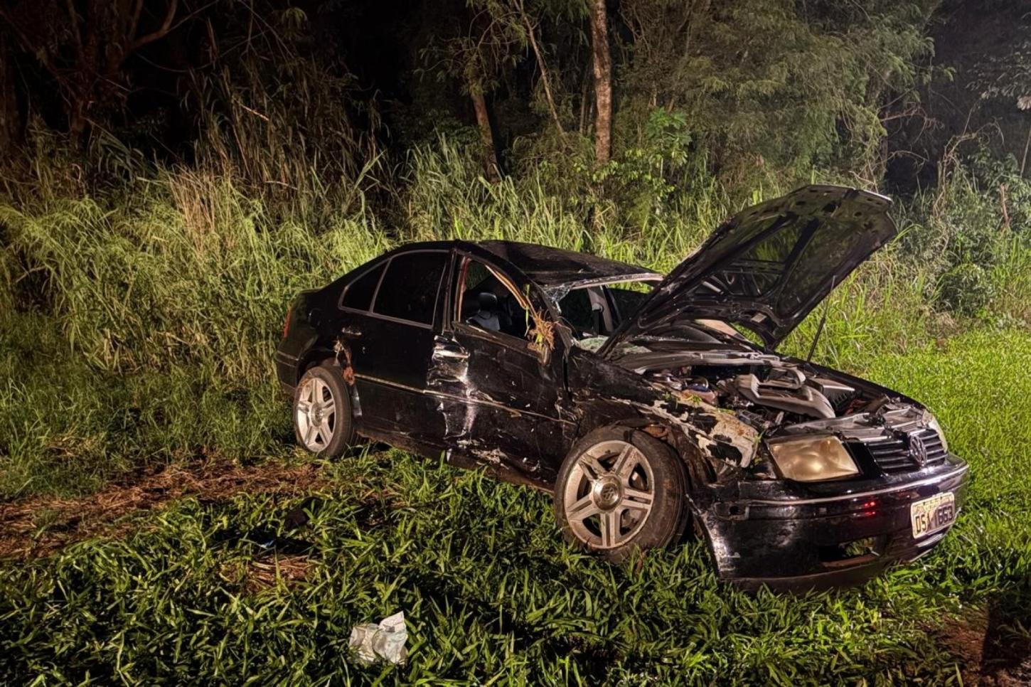 Mulher fica ferida em acidente na estrada da prainha em Itaipulândia