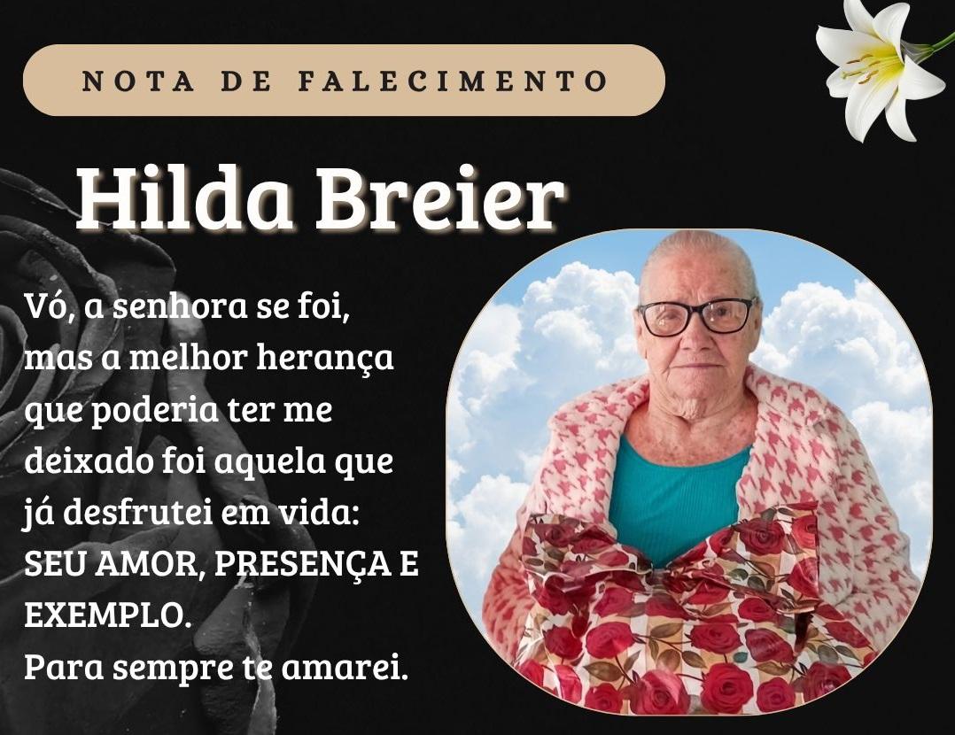 Pax Primavera comunica o falecimento de Hilda Breier em Santa Helena