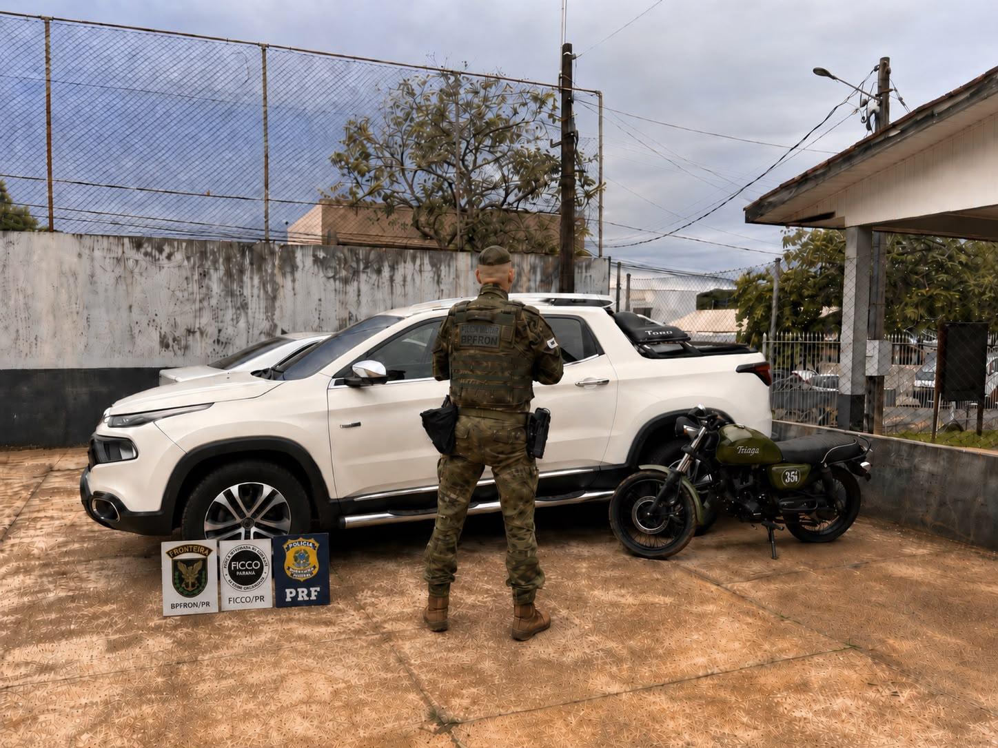 Forças policiais recuperam moto e carro furtados em Missal