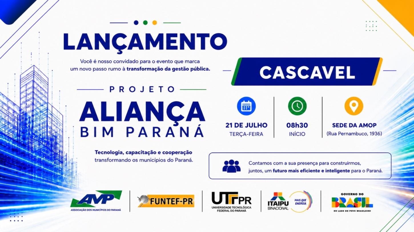 AMP, Itapu Binacional e UTFPR entregam computadores do Projeto Aliança BIM em Cascavel, no dia 21 de julho