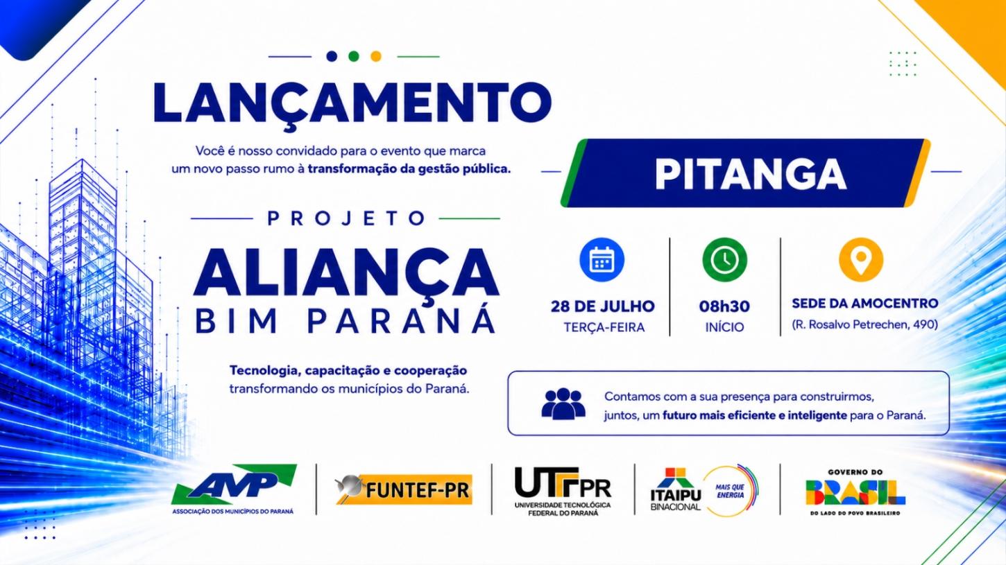 Prefeituras da Amocentro e Cantuquiriguaçu receberão computadores do convênio firmado entre AMP, Itaipu e UTFPR  no dia 28/07, em Pitanga