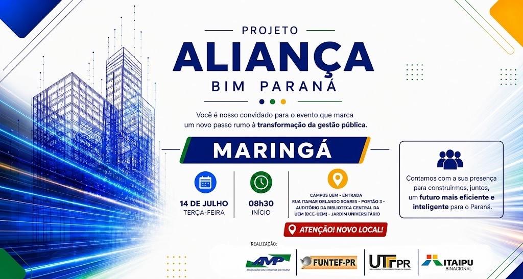 Prefeituras da Amusep e Amunpar atendidas pelo Projeto Aliança BIM Paraná receberão computadores no dia 14 de julho, em Maringá