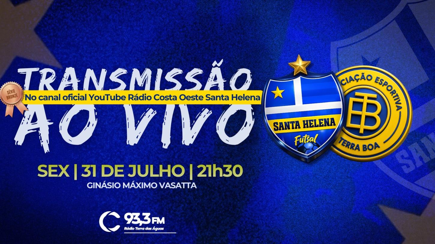 Rádio Costa Oeste transmite Santa Helena Futsal x Terra Boa hoje (31)