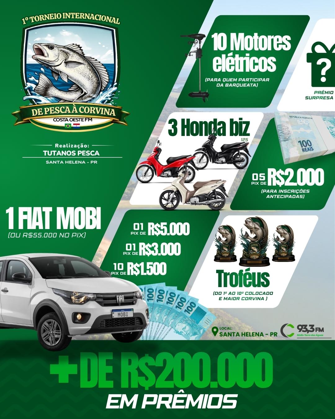 Inscrições abertas para o 1º Torneio Internacional de Pesca à Corvina em Santa Helena