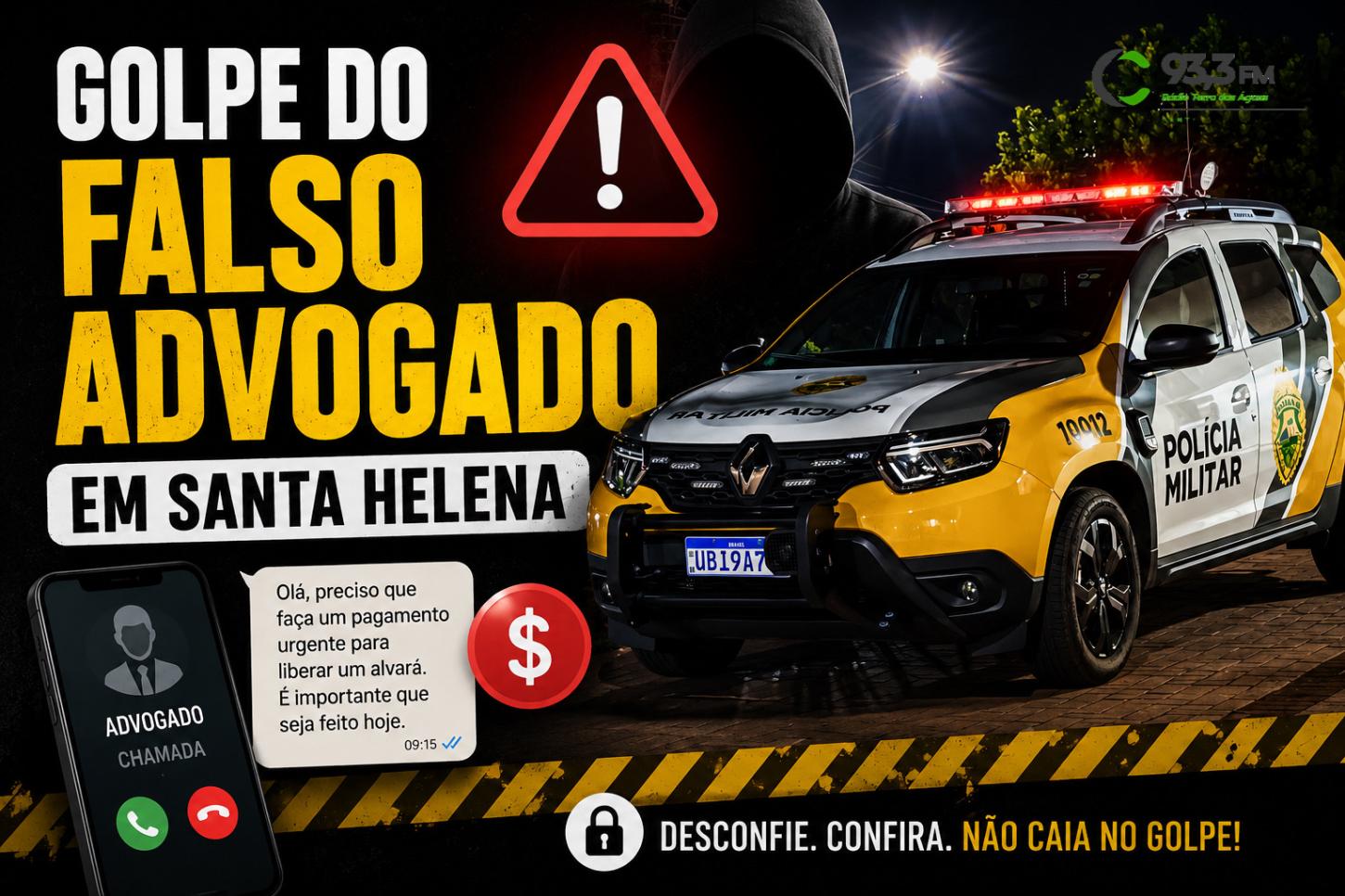 Moradores de Santa Helena são vítimas de golpe aplicado por falso advogado e perdem R$ 27 mil