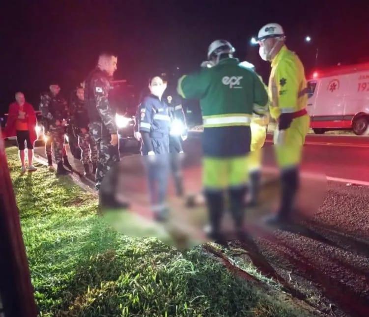 Acidente na BR-277 em Matelândia deixa homem morto após atropelamento por táxi