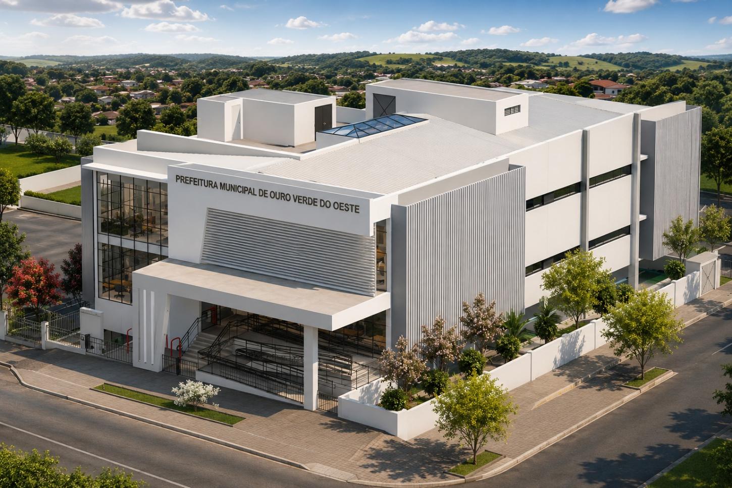 Ouro Verde do Oeste avança na construção da nova sede da Prefeitura