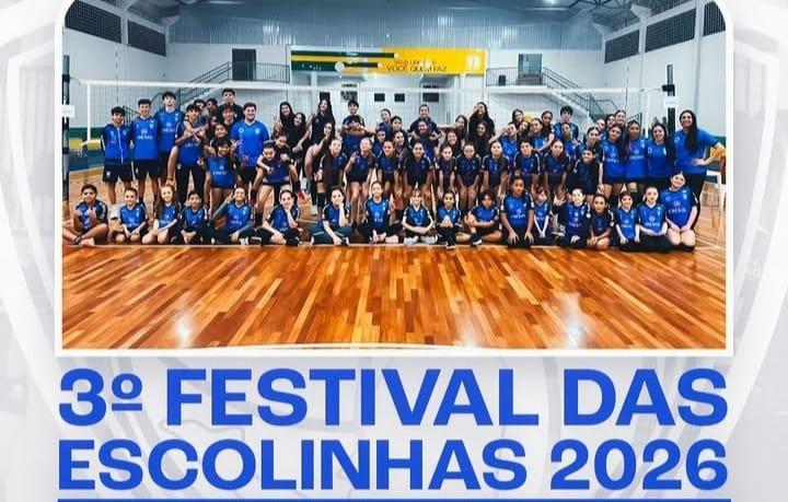  Sábado (26) acontece mais uma edição do Festival das Escolinhas de Voleibol de Santa Helena