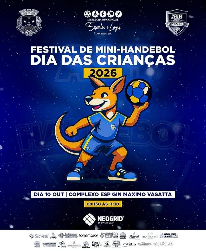 Festival de Mini Handebol em comemoração ao Dia da Criança acontece sábado(10) em Santa Helena