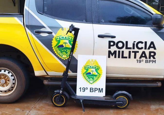 Patinete furtado é recuperado pela Patrulha Rural em Santa Helena