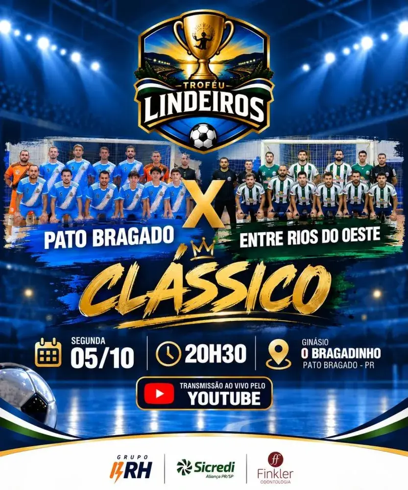 Pato Bragado e Entre Rios do Oeste se enfrentam pelo Troféu Lindeiros