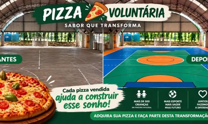 Colégio Estadual Graciliano Ramos promove dia da 'Pizza Voluntária' para reforma da quadra esportiva