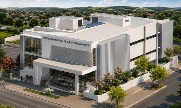 Ouro Verde do Oeste avança na construção da nova sede da Prefeitura