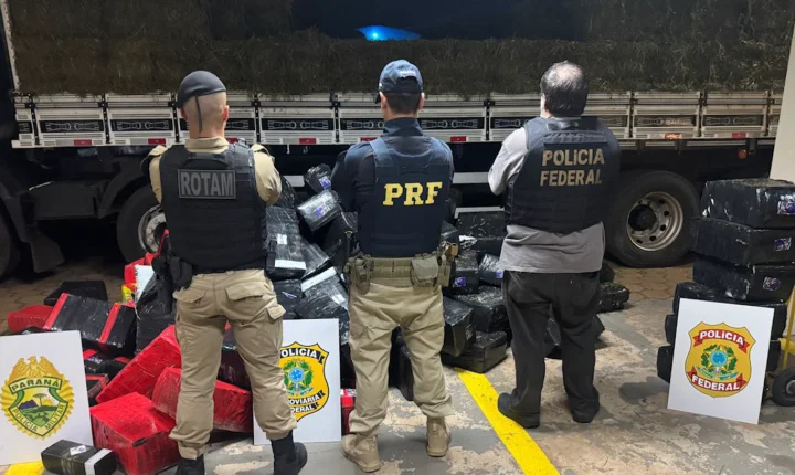 Quase 4 toneladas de maconha são apreendidas em caminhão com carga de feno na BR-369