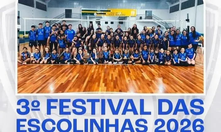  Sábado (26) acontece mais uma edição do Festival das Escolinhas de Voleibol de Santa Helena